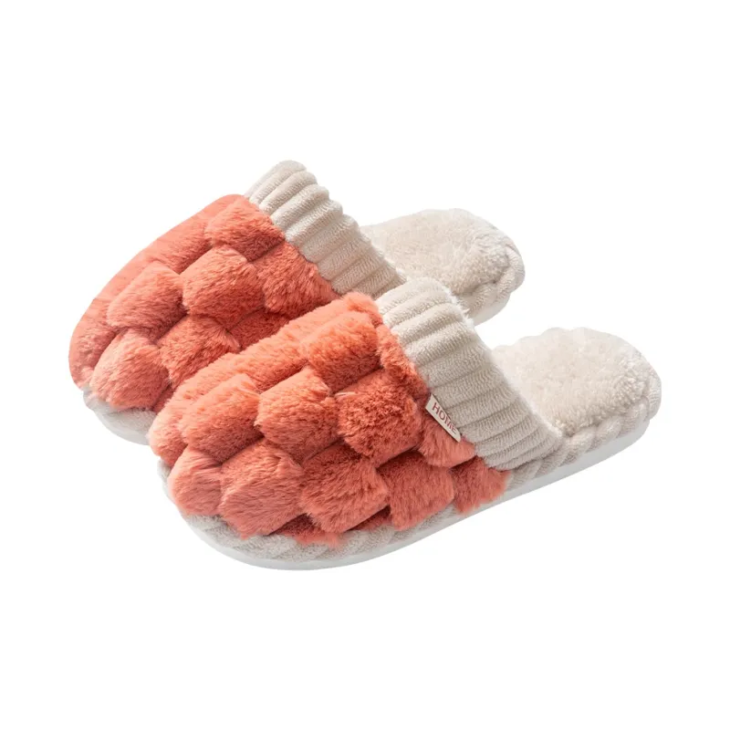 Foot Recreation Winter Comfortable Home Plush Small Ball Cotton Slippers Unisex-3