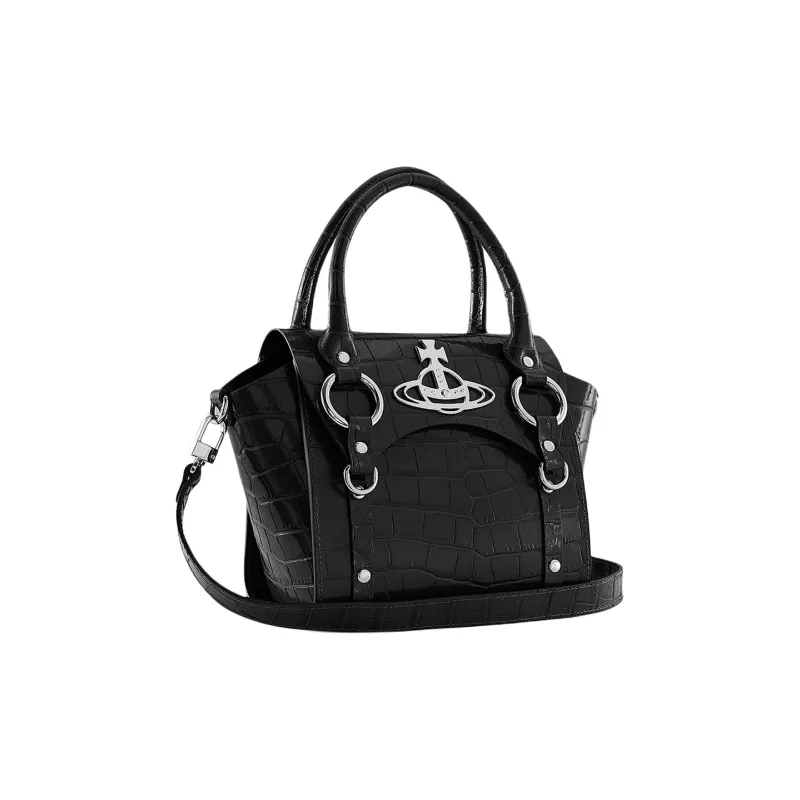 Vivienne Westwood BETTY Leather Shoulder Bag, Crossbody Bag, Handbag Trumpets Women's Black-2