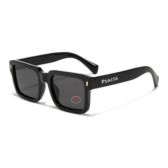 PSACSS PC Square Sunglasses Unisex Transparent Gray Stripes-0