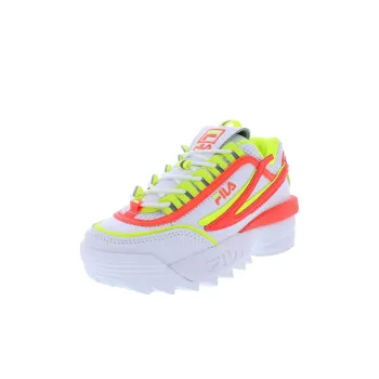 FILA KIDS Anti Slip Wear Resistant Low Top Kids Lifestyle Shoes White Orange Kids'