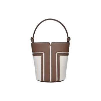 ZESH Small Size One Shoulder Handbag Women's Ecru/Gold Brown