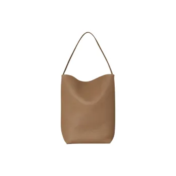 THE ROW Calfskin Bucket Bags One Shoulder Handbags Large Size Women's Desert Yellow