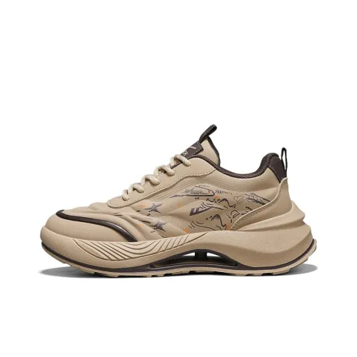 Warrior Anti Slip And Wear Resistant Lightweight Low Top Long Distance Running Running Shoes Men's Khaki Brown