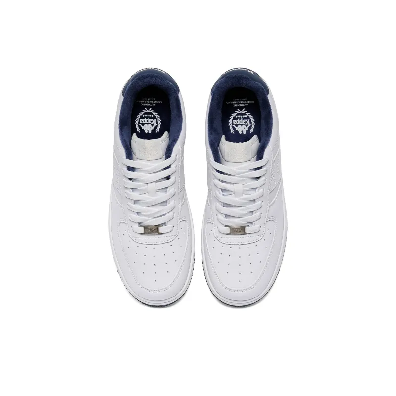 Kappa Back to Back Thermal Slip Resistant And Abrasion Resistant Low Top Skateboard Shoes Unisex White Blue-4
