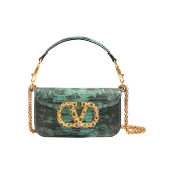 Valentino Sheepskin Shoulder Bag Crossbody Bag Handbag Small Size Women's Green