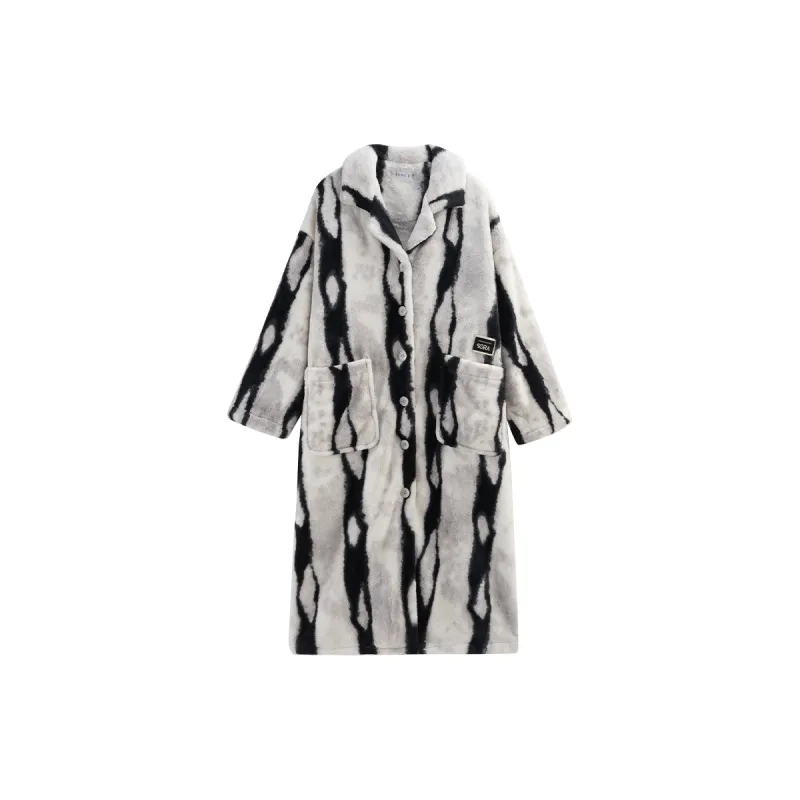 Same Language Pajama Robe Women's Apricot Gray-0