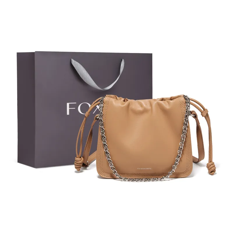 FOXER Synthetic Leather Shoulder Bag Regular Women's Cookie Yellow/Ecru-0