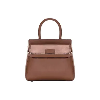 ZESH Top Grain Cow Leather Shoulder Bag, Crossbody Bag, Handbag Women's Cream Brown
