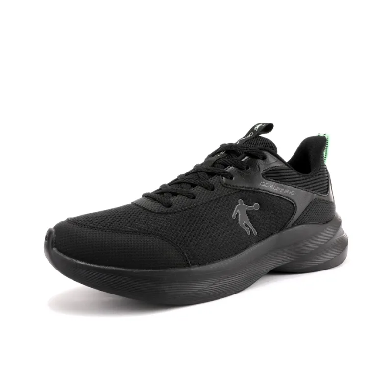 QIAODAN Cushioning, Slip Resistant, Abrasion Resistant, Breathable Coverage Low Top Running Shoes Men's Black Green-2