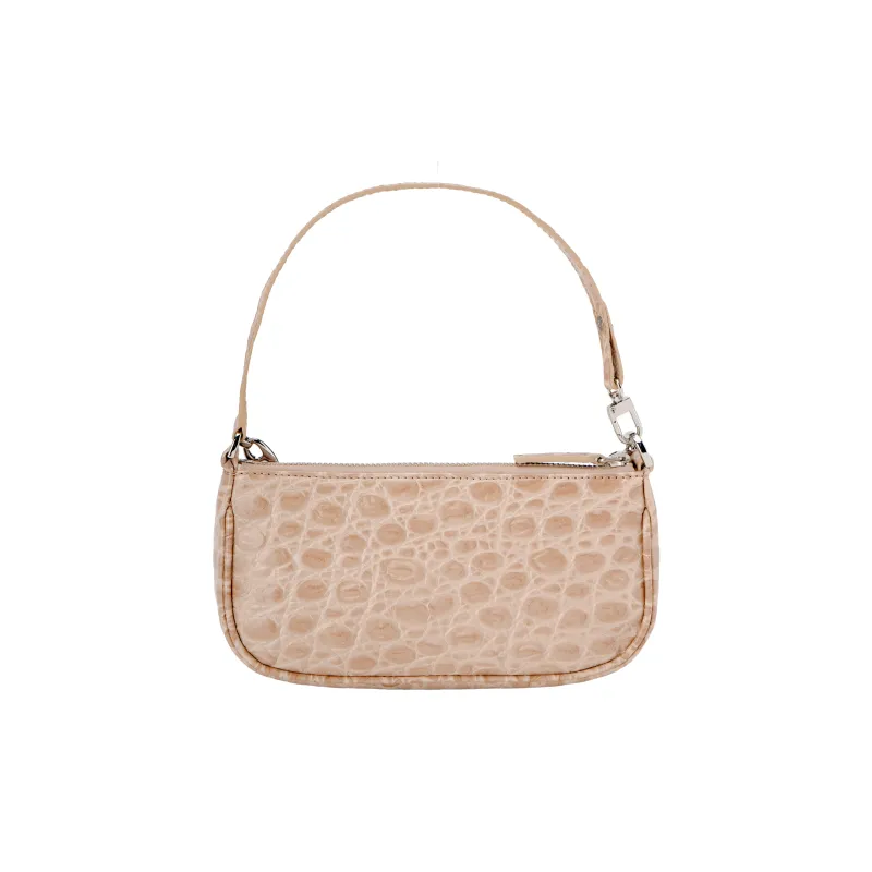 By Far Mini Rachel Leather Shoulder Bag Handbags Shoulder Bags Women's Beige-4