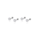 White+White Star Stud Earrings[Two-Piece Set]