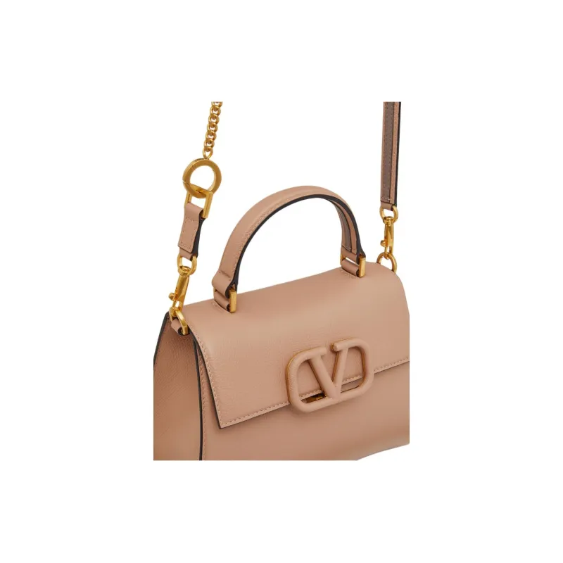 Valentino VSLING Grain Calfskin Shoulder Bag, Crossbody Bag, Handbag Trumpets Women's Cinnamon Pink-5