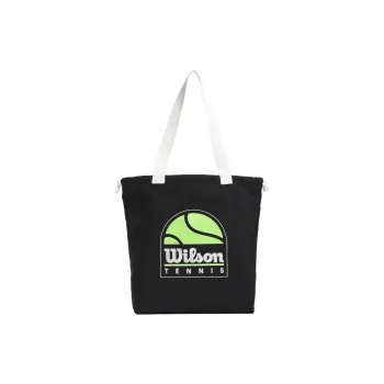 Wilson Polyester Tote Bag Shopping Bag Handbag Shoulder Bag Large Size Men's Black/White Tennis Yellow