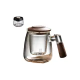 [Walnut Wood]Mushroom Flat Strainer 500ml[Classic Filter]+Tea Pot