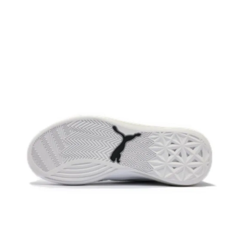 PUMA Clyde Hardwood Anti Slip Wear Resistant Low Top Basketball Shoes Unisex Black White-4