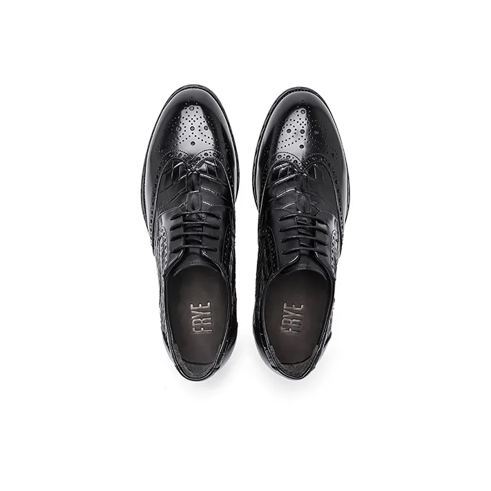 FRYE Dress Shoes Men Low Top Black/Coffee-4