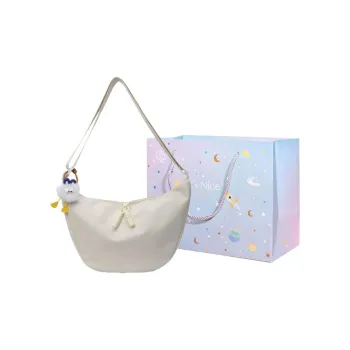 GOX Nylon Shoulder Bag Women's White/Black/Pink/Yellow/Green