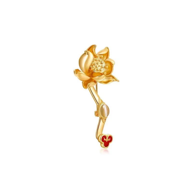 WUJINBAOZHU Alloy 18K Gold Brooches Women's-1