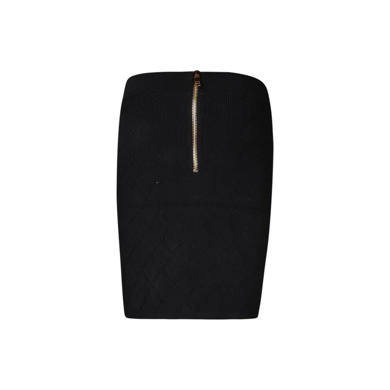 BALMAIN 6 Button Knit Skirt 'White'-1