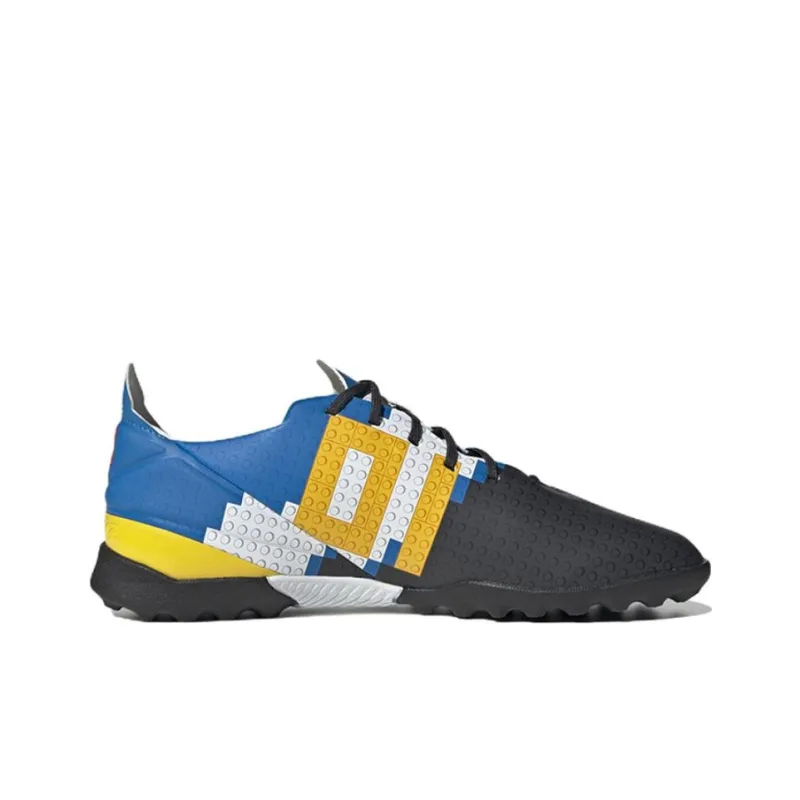 LEGO x Adidas Gamemode Anti Slip Wear Resistant Low Top Kids' Soccer Shoes Black White Blue Teenagers-1
