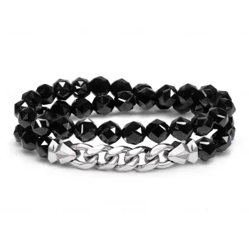 AWNL Black Spinel Bracelets Men's