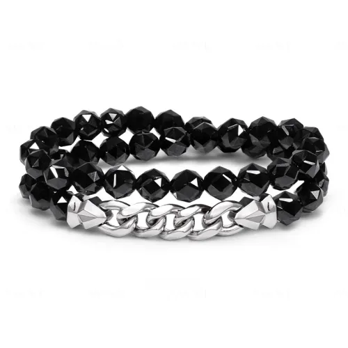 AWNL Black Spinel Bracelets Men's