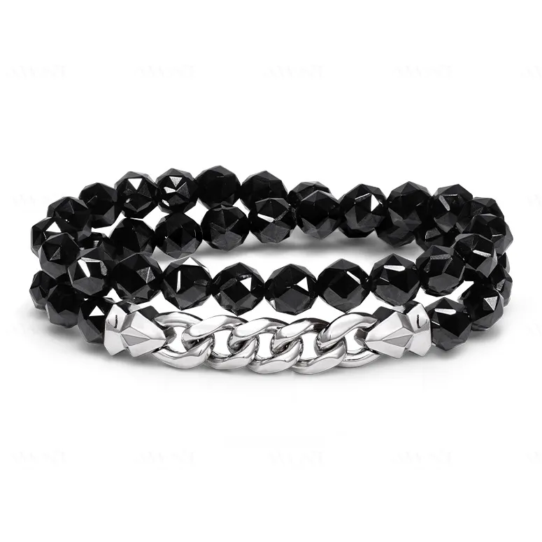 AWNL Black Spinel Bracelets Men's-0