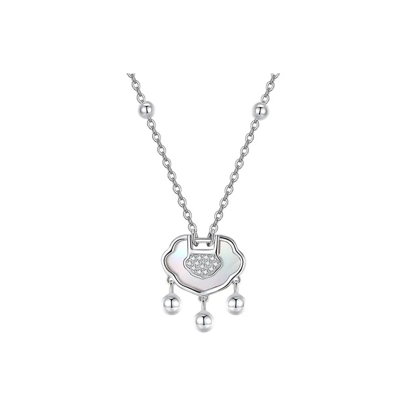 VANA 925 Sterling Silver Zircon Necklaces Women's Silver White-0