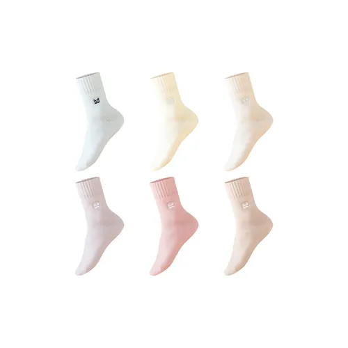 MIIOW Trend Party Series Mid Calf Socks Unisex 6 Pack