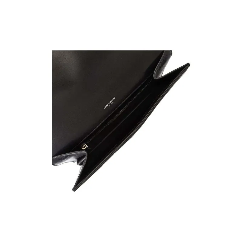 SAINT LAURENT Monogram Lambskin Envelope Bag, Crossbody Bag, Shoulder Bag Women's Black-7