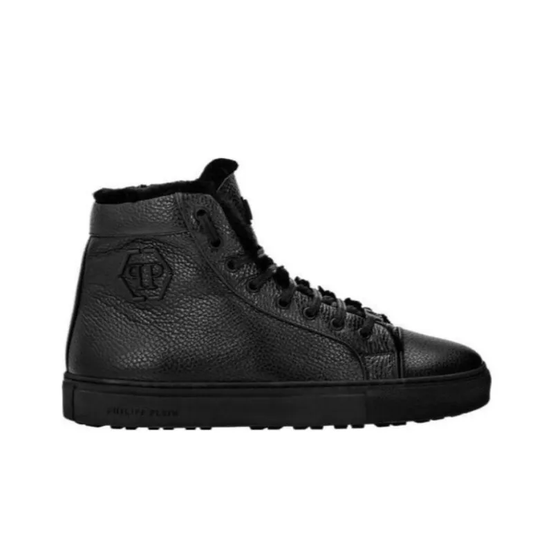 PHILIPP PLEIN High Top Skateboard Shoes Men's Black-1