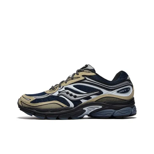 Saucony Low Top Running Shoes Unisex Dark Blue Beige
