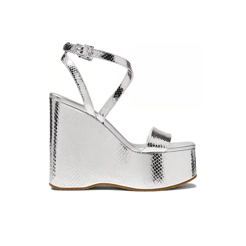 MICHAEL KORS Paola Strap Sandals Women's Silver-1