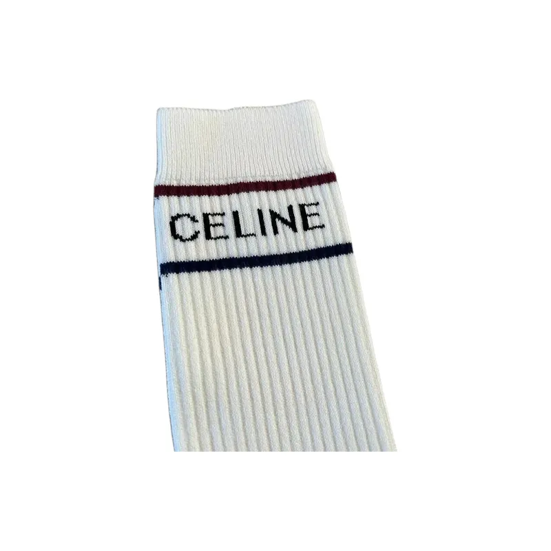 CELINE SS22 Mid-Calf Socks Men's 1 Pack White-3