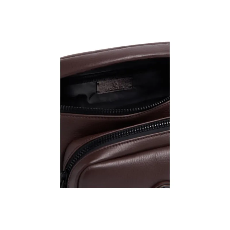 Moncler Durance Calfskin Fanny Pack Men's Brown-4