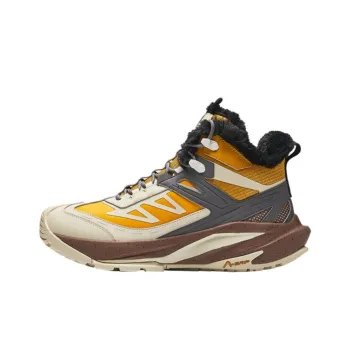 Anta Anti Slip Wear Resistant High Top Casual Shoes Men's Yellow Beige Gray