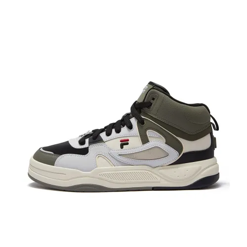 FILA FUSION BANK II Slip Resistant High Top Skateboard Shoes Men's Gray Brown