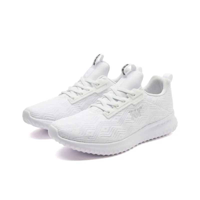 361° Cushioning Anti Slip And Wear Resistant Low Top Running Shoes Men's White-3