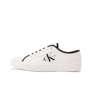CKJ CALVIN KLEIN JEANS Low Top Skateboard Shoes Women's Moon White