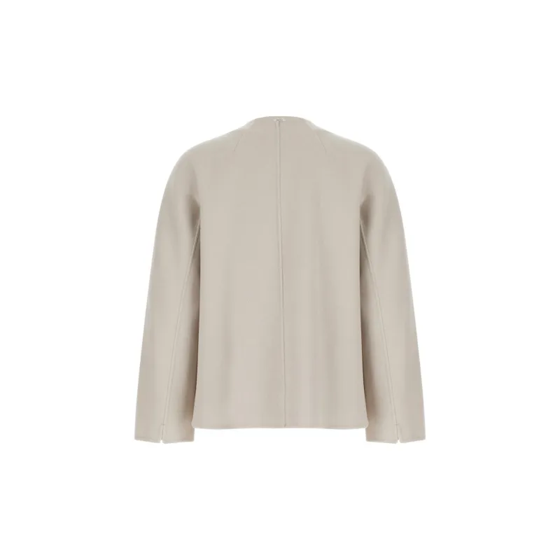 'S MAX MARA Double Breasted Crewneck Coat-1