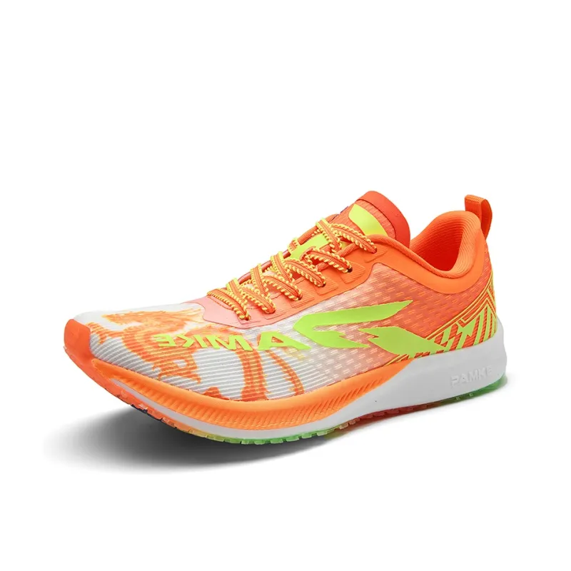 PANKE Slip Resistant, Abrasion Resistant, Rebound Resistant Low Top Carbon Plate Sprint Running Shoes Unisex Orange-1