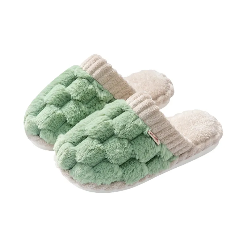 Foot Recreation Winter Comfortable Home Plush Small Ball Cotton Slippers Unisex-6