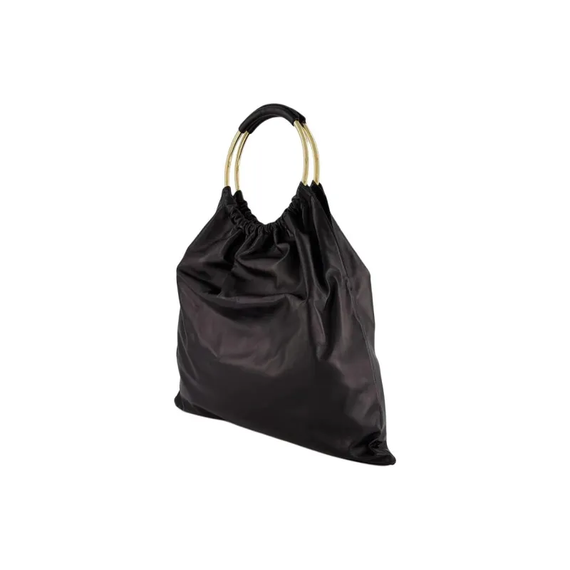 PRADA Leather Handbag Women's Black-3