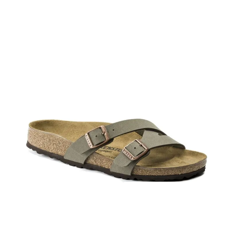 Birkenstock Yao EVA Slip-Resistant Slide Slippers Women's Lime Gray Narrow Fit-1