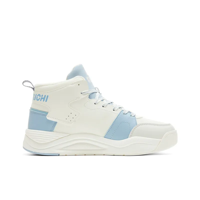 PEAK Casual Shoes Men High Top Super Light White Blue-1