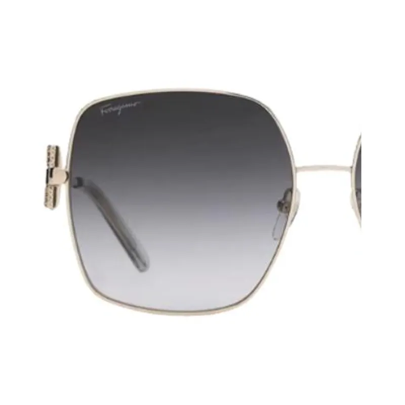 FERRAGAMO Metal Square Sunglasses Unisex Silver-2