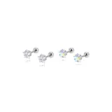 White+Multicolor Star Stud Earrings[Two-Piece Set]