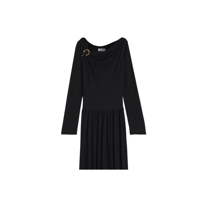 Lanvin Long sleeve Asymmetric Midi Dress-3