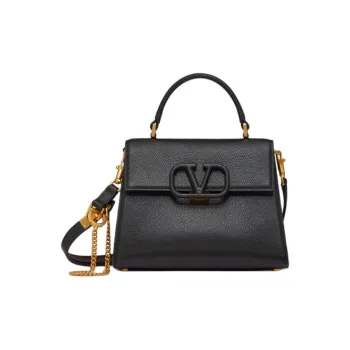 Valentino VSLING Grained Calfskin Shoulder Bag Crossbody Bag Handbag Small Size Women's Black