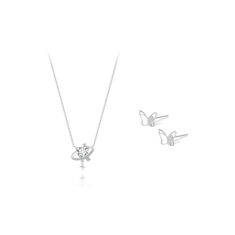 BLANK IN BLANK Zircon Necklaces Women's Bestie Couple Birthday Gift Girl Box-0